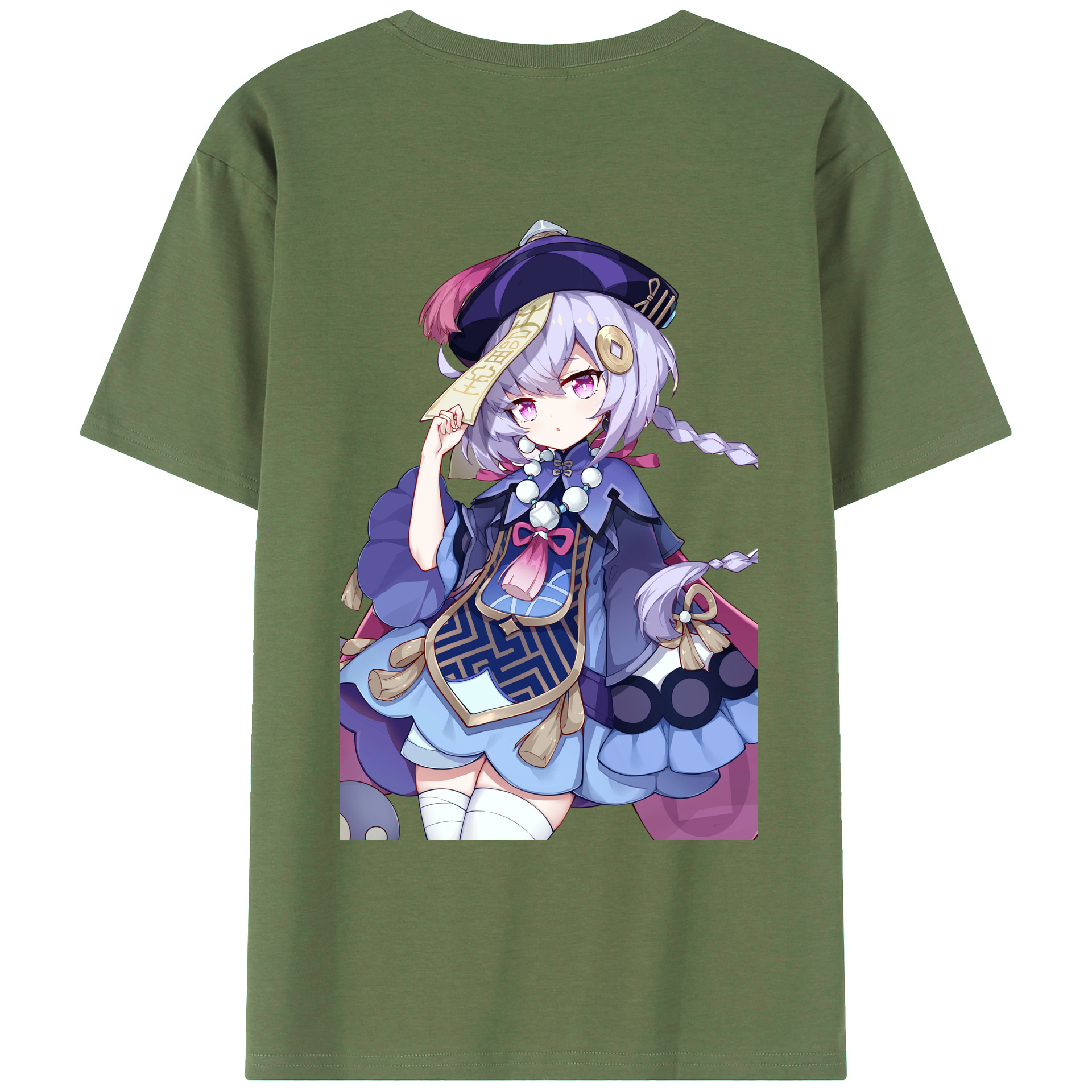 げんし神 七七 なな  genshin Nana 綿100％ メンズ半袖Tシャツ（バックプリント） 通気性